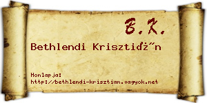 Bethlendi Krisztián névjegykártya
